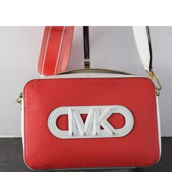 Michael Kors Rare Red/White Jet Set Camera Bag With Removable Guitar Strap - Picture 3 of 7